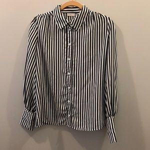 Stripe Button-up Blouse